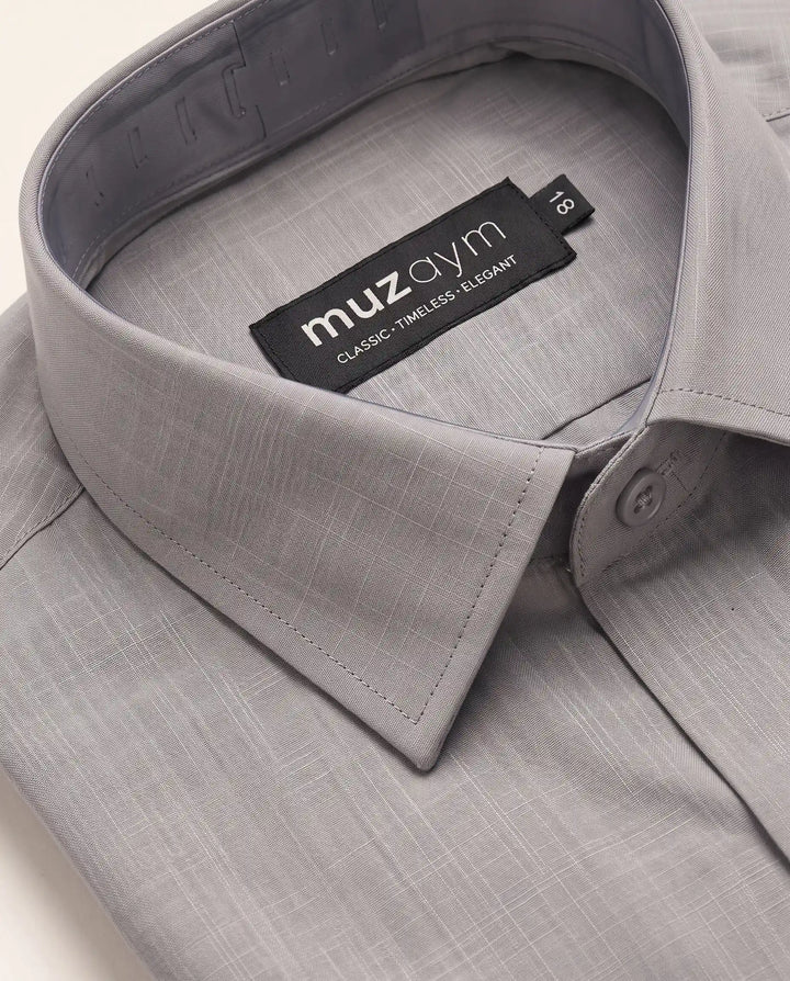 Silver Gray Self Shirt