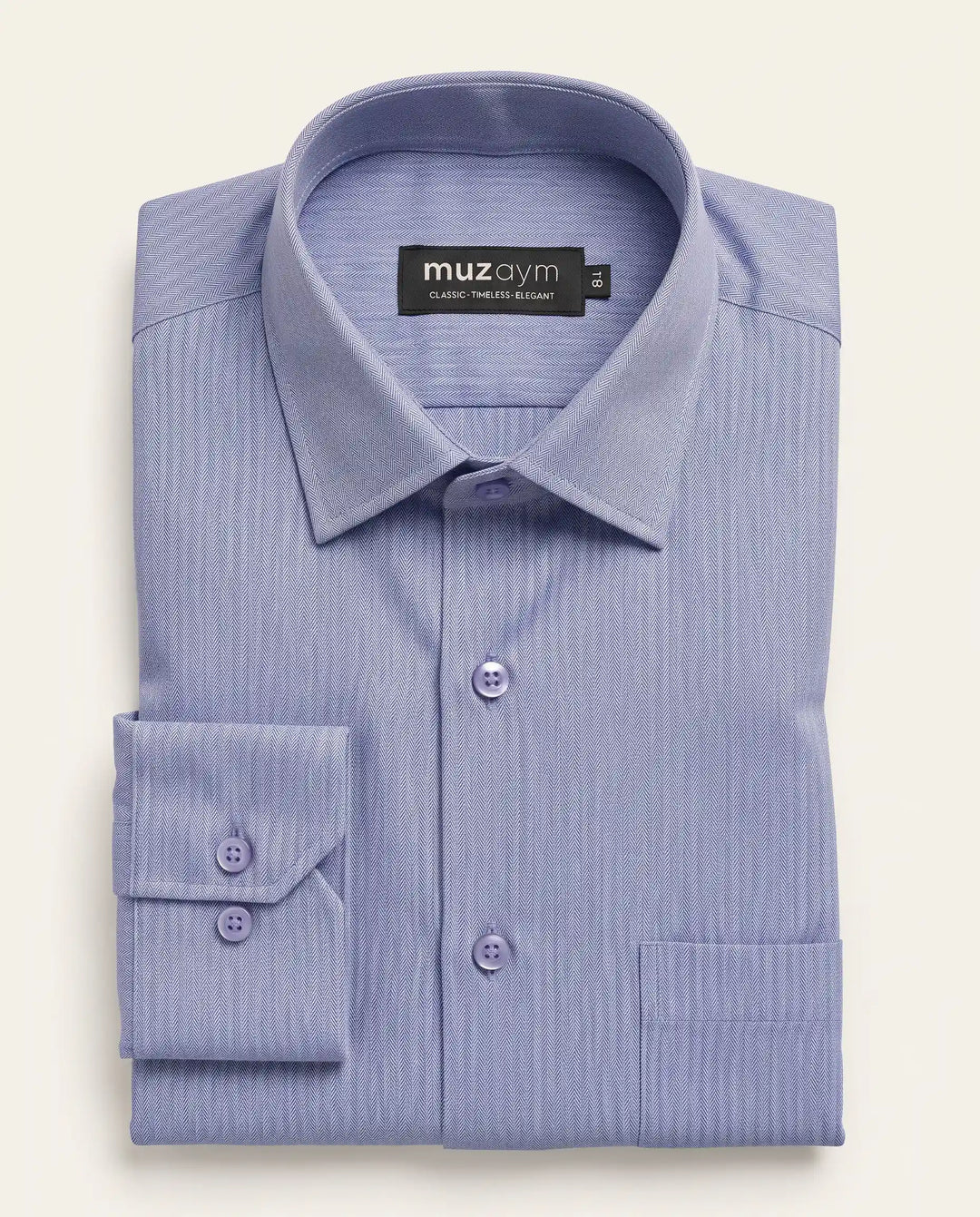 Blue Herringbone Shirt