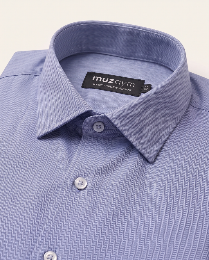 Blue Herringbone Shirt