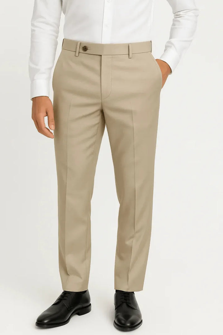 Light Khaki Taupe Dress Pant - muzaym
