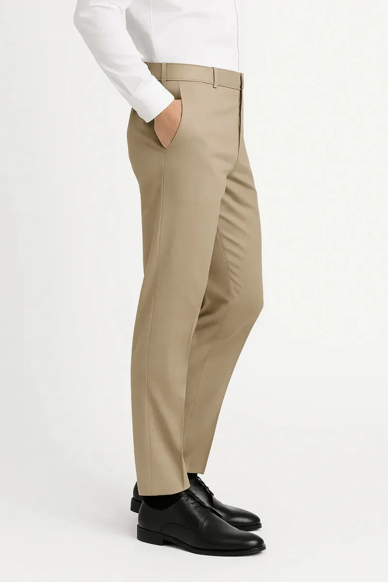 Light Khaki Taupe Dress Pant - muzaym