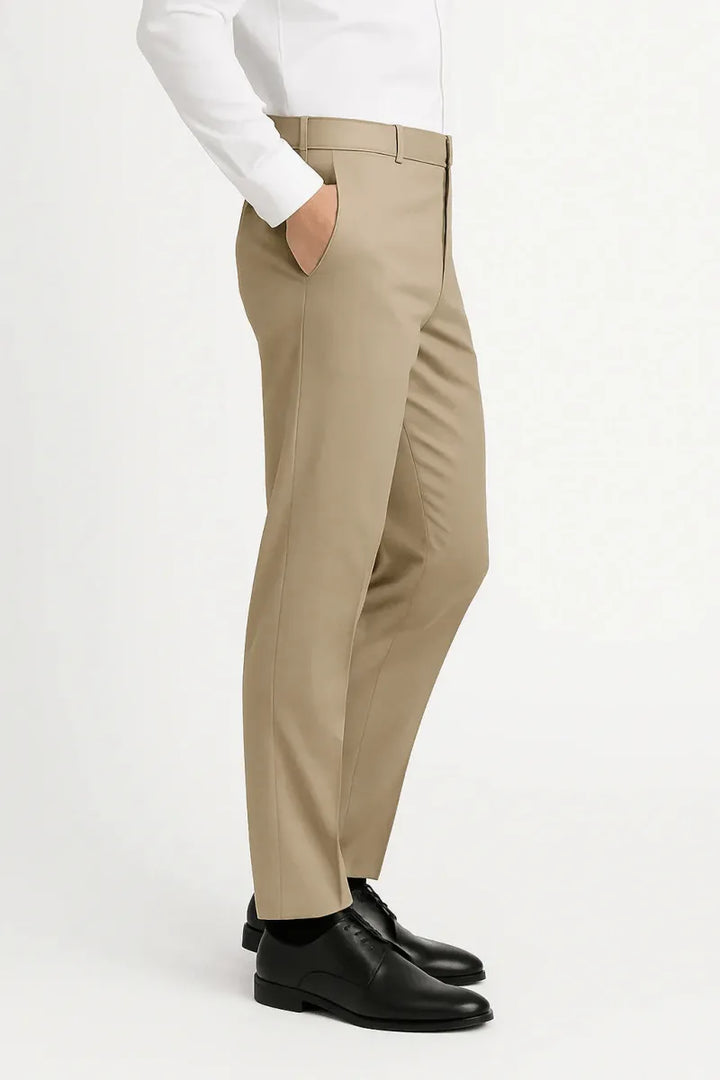 Light Khaki Taupe Dress Pant - muzaym