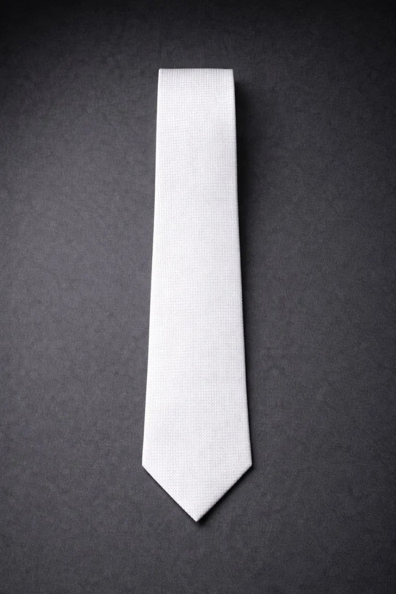 Microfiber Tie - White - muzaym