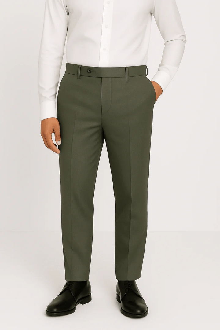 Muted Olive Stone Dress Pant - muzaym
