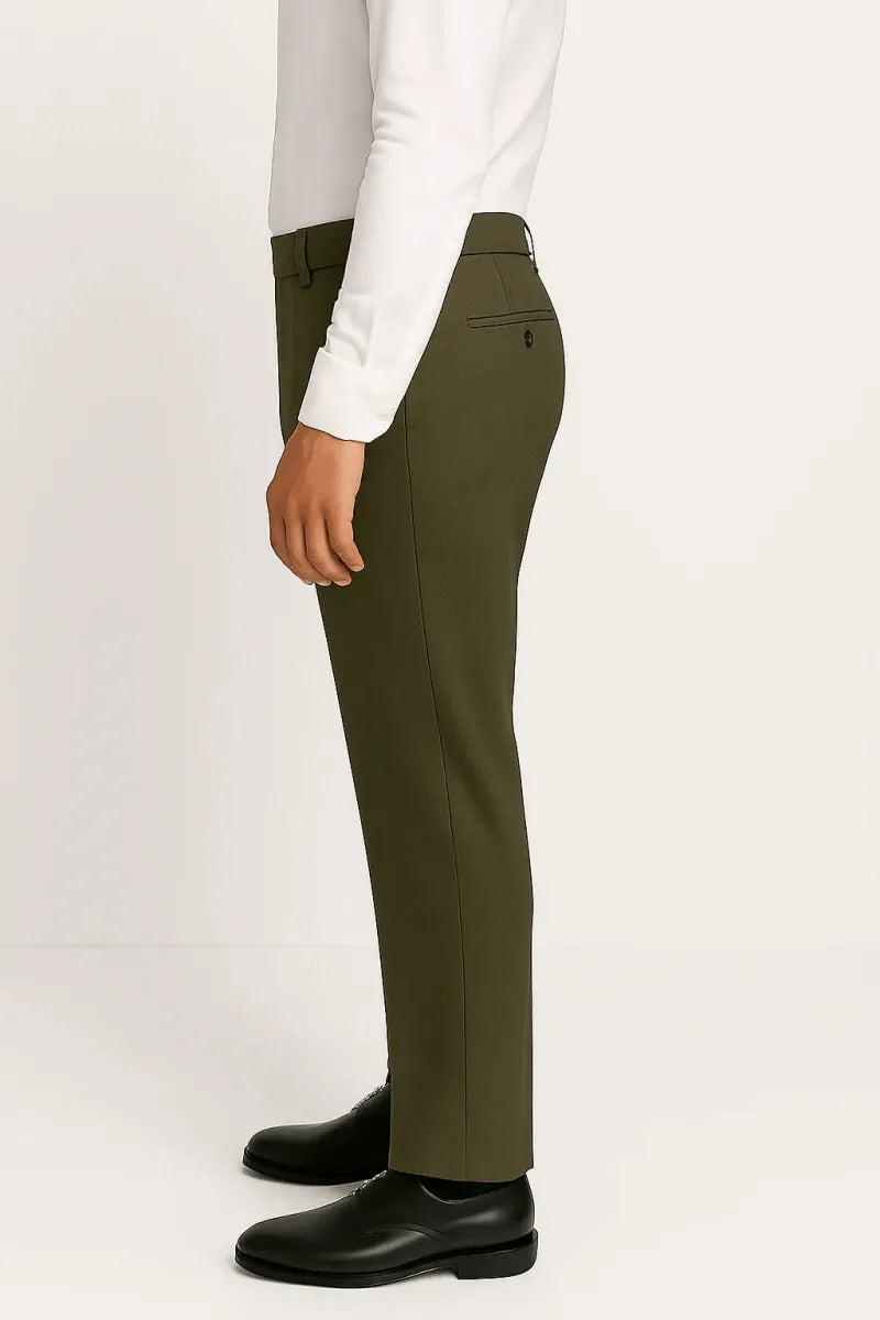 Muted Olive Stone Dress Pant - muzaym