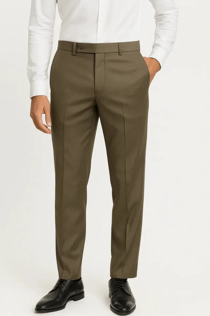 Olive Brown Dress Pant - muzaym