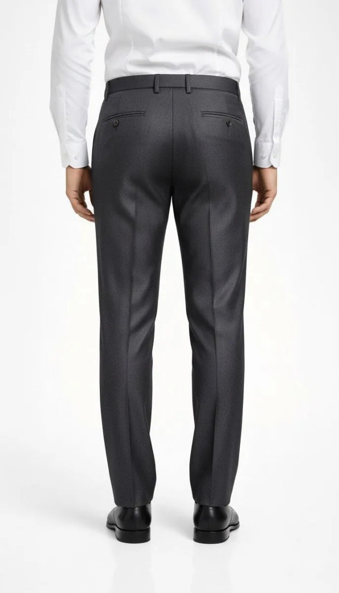 Onyx Charcoal Pleated Italian Pant - muzaym