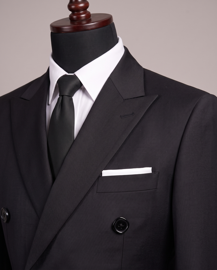 Midnight Black Double-Breasted Suit