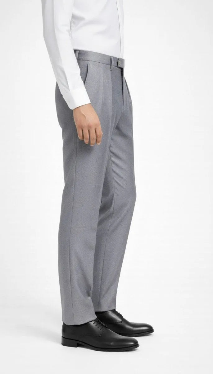 Silver Ash Pleated Italian Pant - muzaym