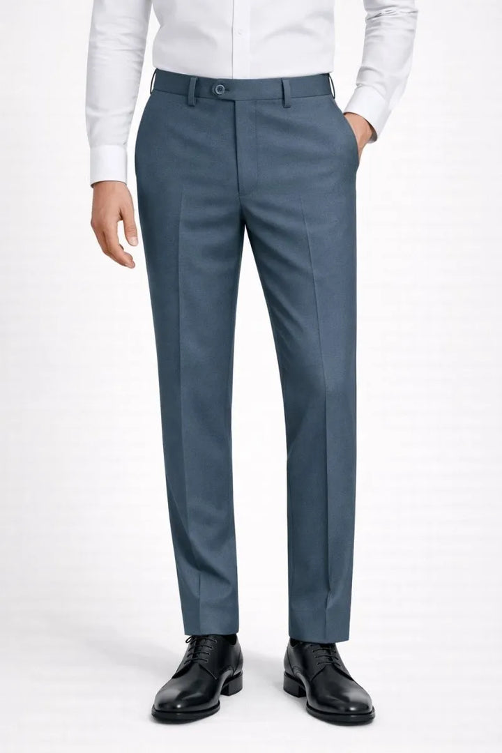 Steel Blue Dress Pant - muzaym
