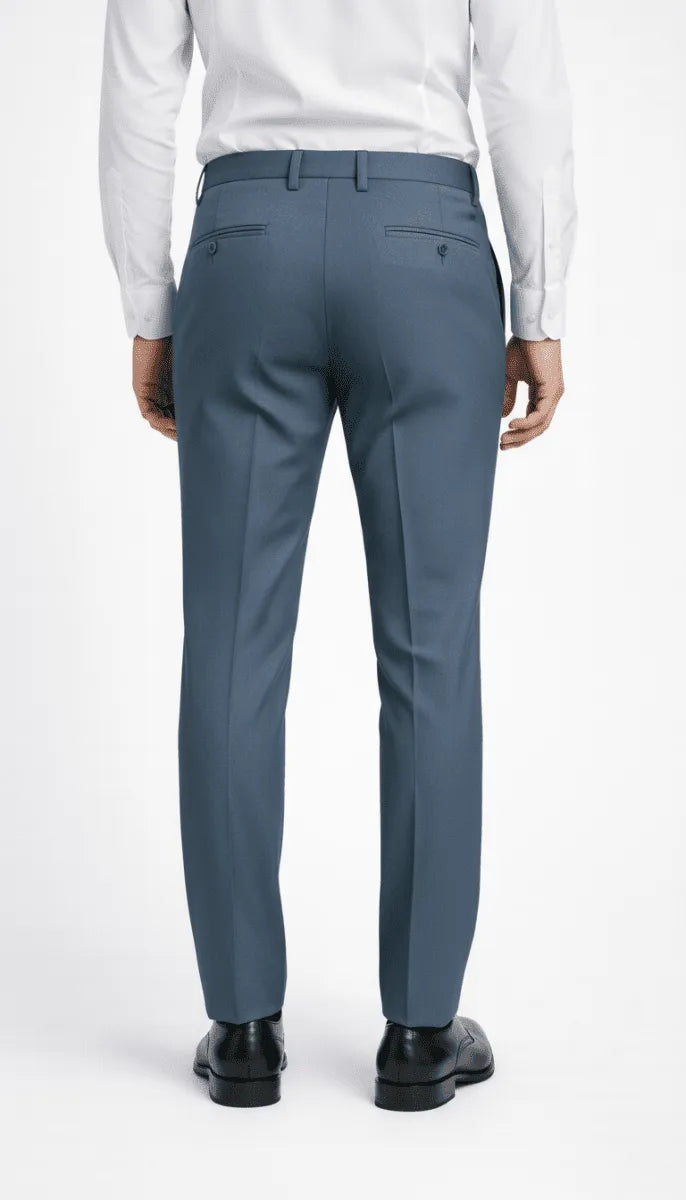 Steel Blue Dress Pant - muzaym