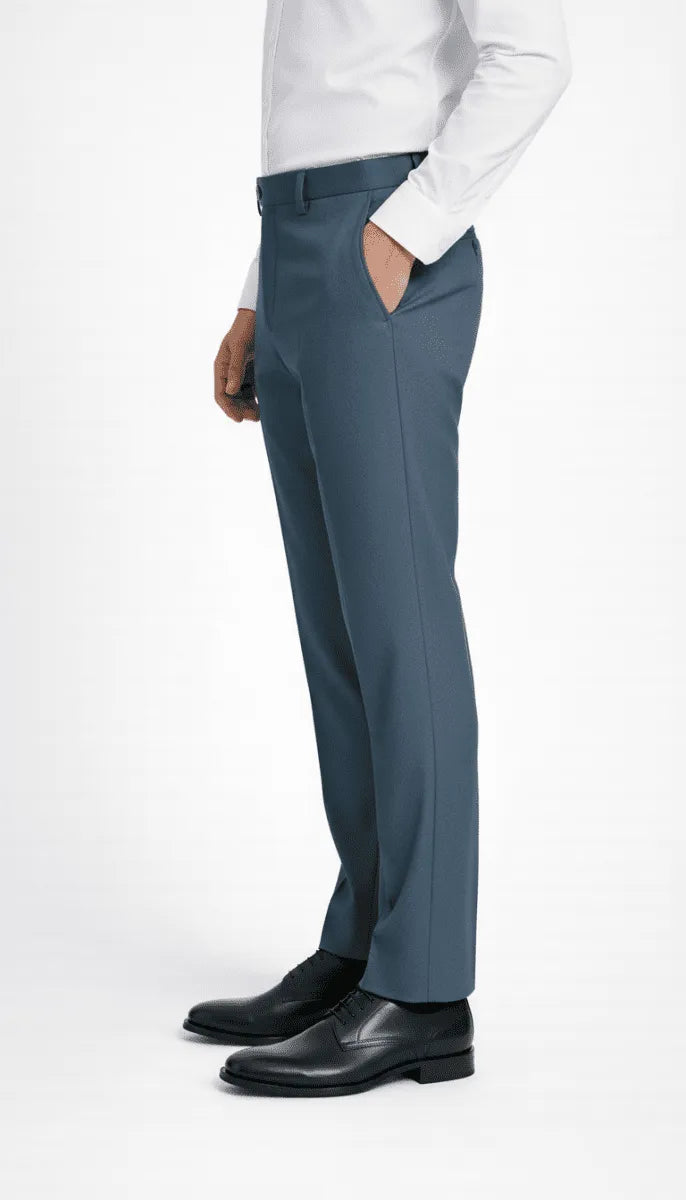 Steel Blue Dress Pant - muzaym